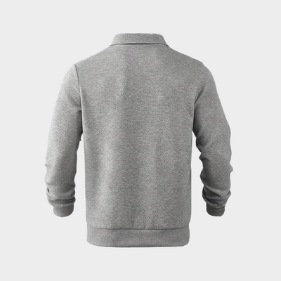 Męski Sweter z Ćwierć Zamkiem | Ciepły Geometryczny Golf