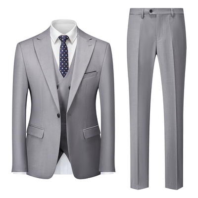 Męski Garnitur 3-Częściowy | Elegancki Styl Formalny