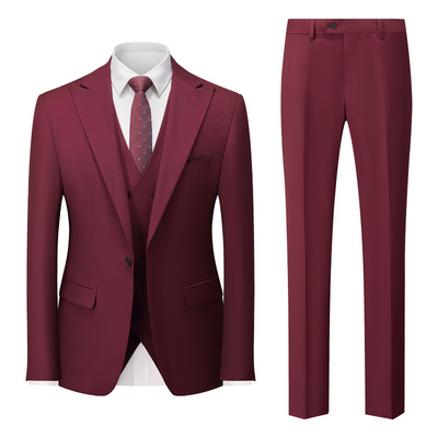 Męski Garnitur 3-Częściowy | Elegancki Styl Formalny
