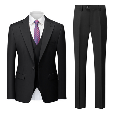 Męski Garnitur 3-Częściowy | Elegancki Styl Formalny