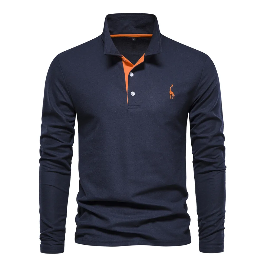 Męska koszulka polo z długim rękawem | Wygodny casual