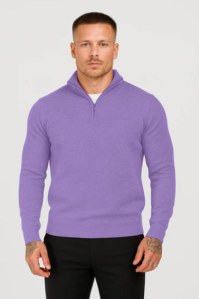 Sweter z Półzamkiem | Ellis – Fioletowy