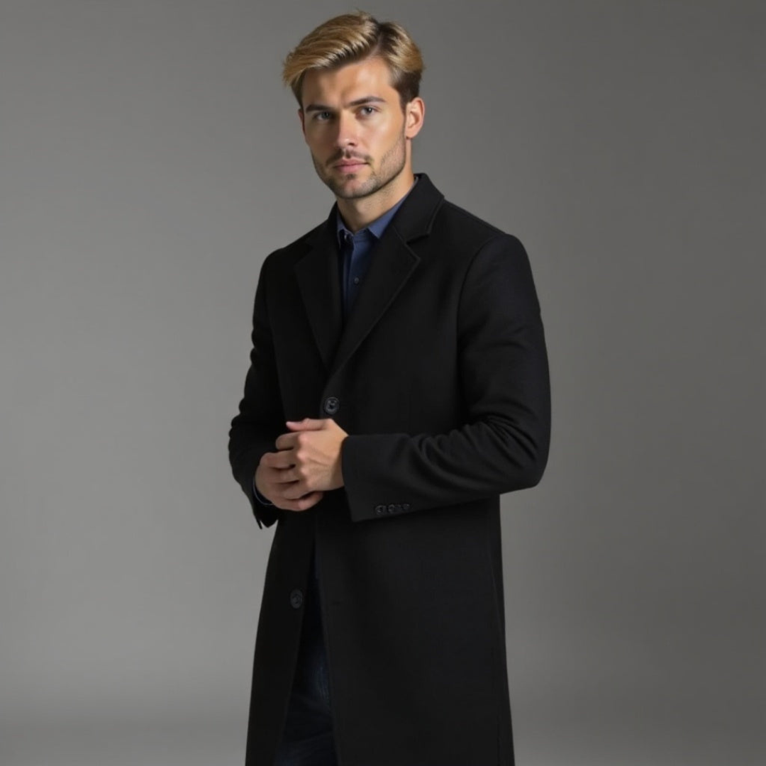 Męski Płaszcz Zimowy Slim Fit | Klasyczny