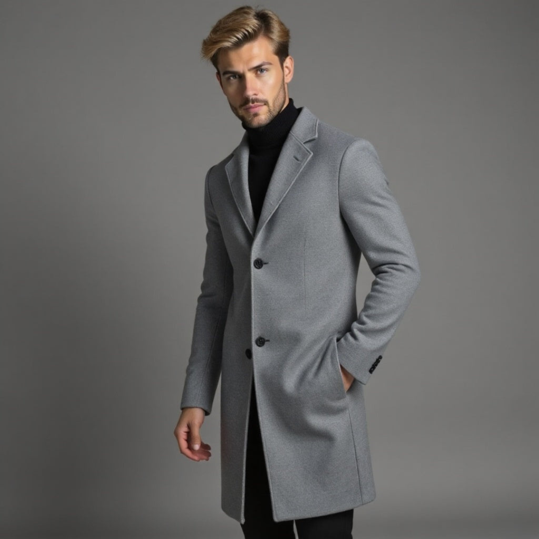 Męski Płaszcz Zimowy Slim Fit | Klasyczny