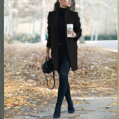 Damski płaszcz zimowy z wysokim kołnierzem | Stylowy i ciepły