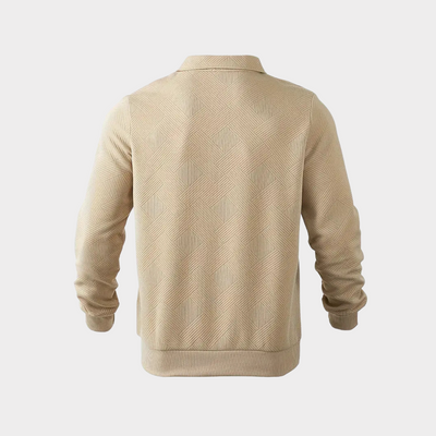 Męski Sweter z Ćwierć Zamkiem | Ciepły Geometryczny Golf