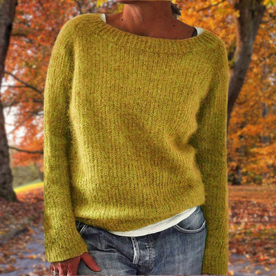 Sweter Damski | Luźny Krój Łódkowy Dekolt