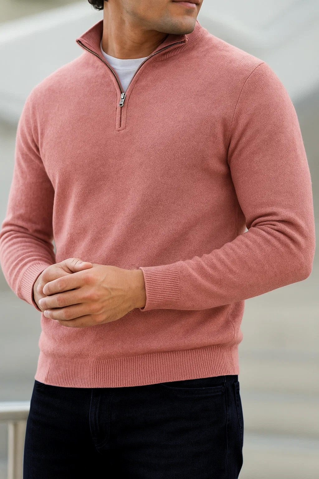Sweter z Półzamkiem | Mason – Różane Drewno