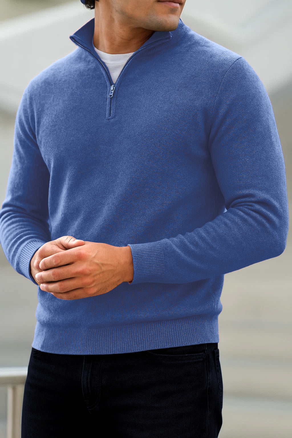 Sweter z Półzamkiem | Jules – Perłowy Błękit
