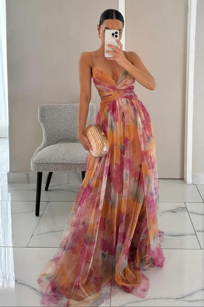 Sukienka Maxi Damska na Ramiączkach | Elegancka