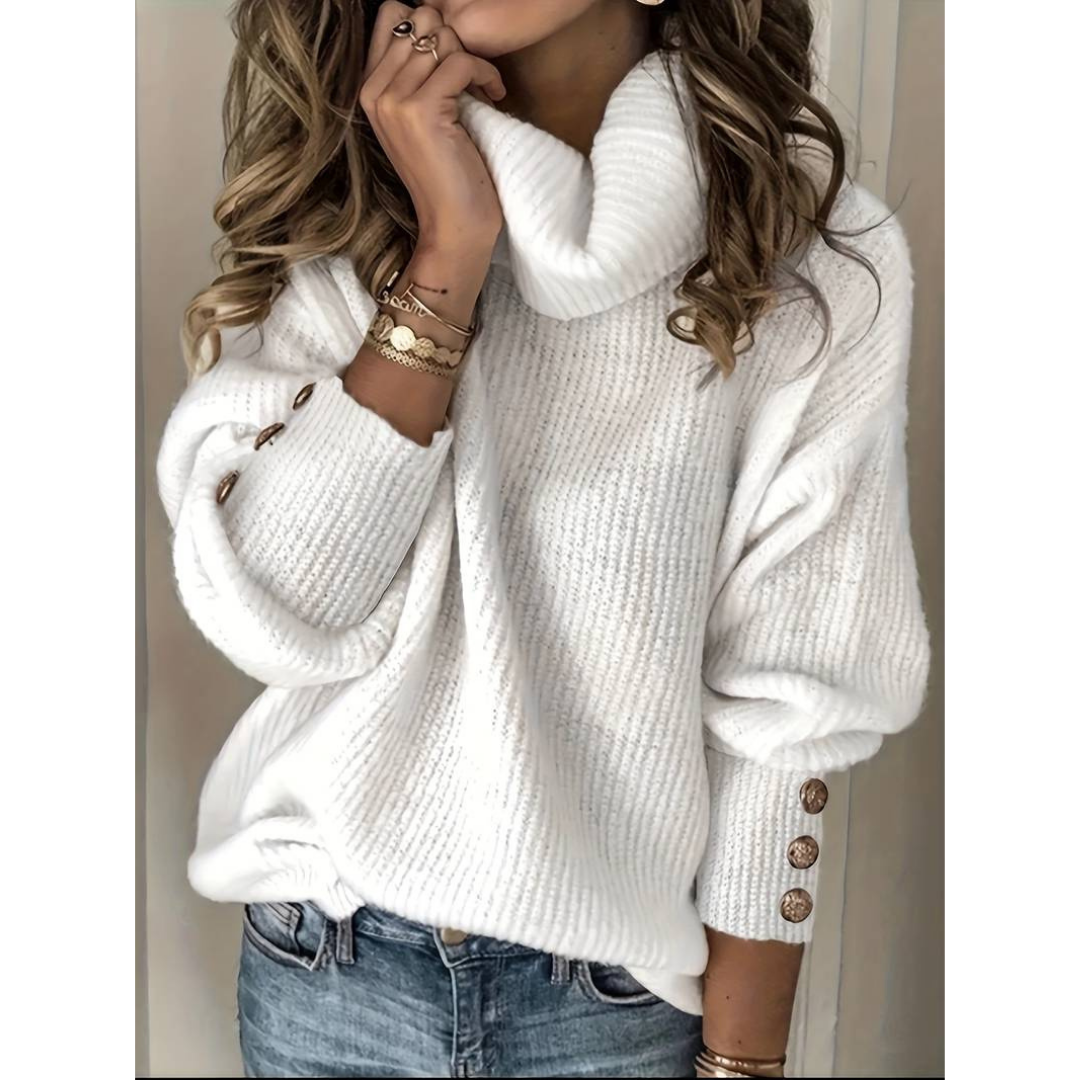 Ciepły Golf Damski | Elegancki Sweter z Długim Rękawem