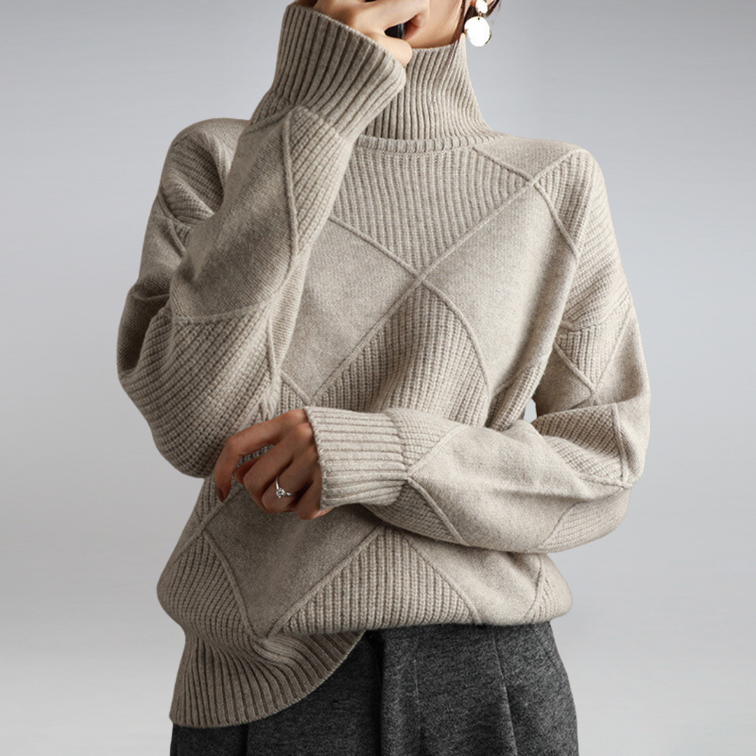 Ciepły Damski Golf | Elegancki Sweter z Długim Rękawem