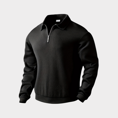 Męski Sweter z Ćwierć Zamkiem | Ciepły Geometryczny Golf