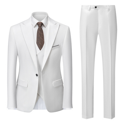 Męski Garnitur 3-Częściowy | Elegancki Styl Formalny