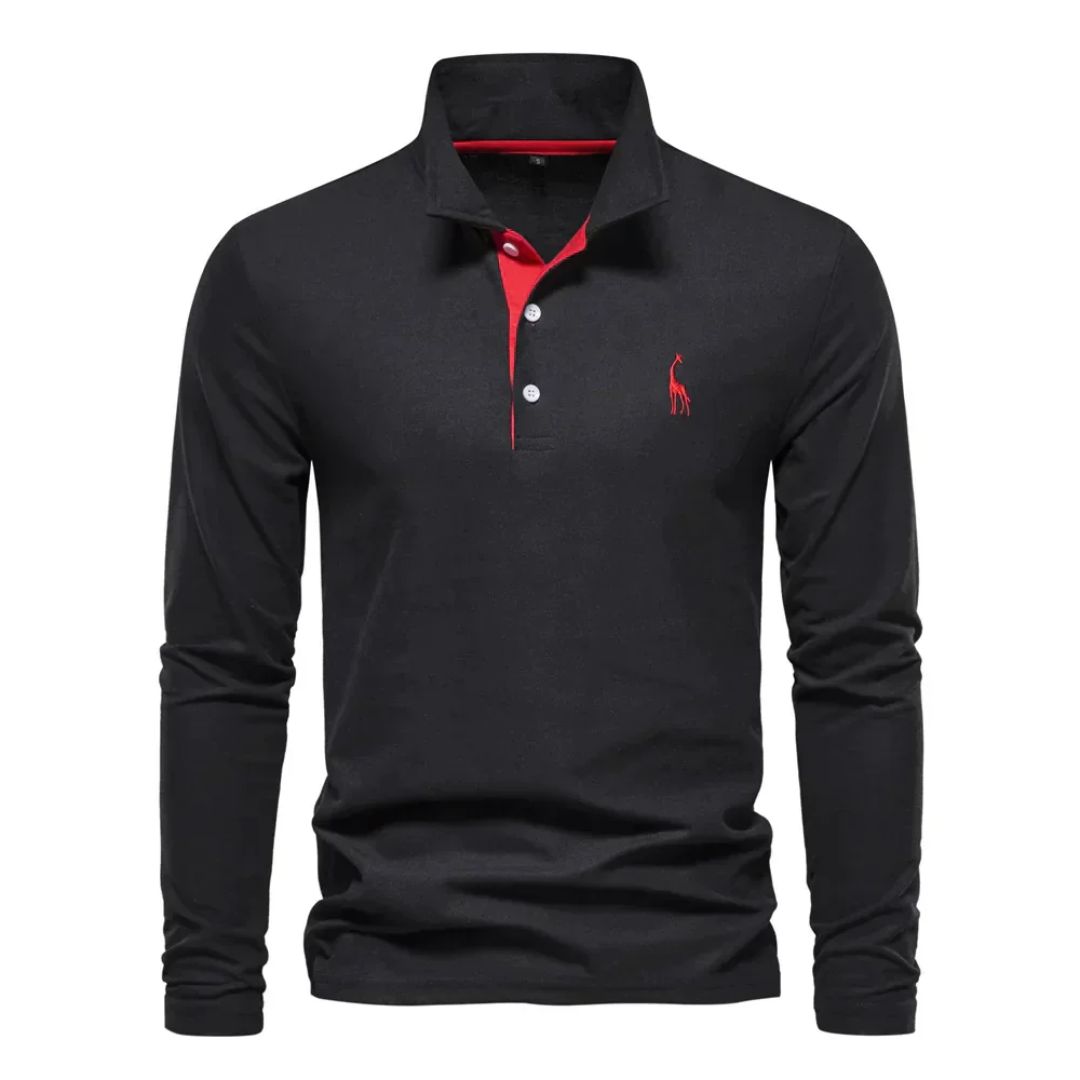 Męska koszulka polo z długim rękawem | Wygodny casual