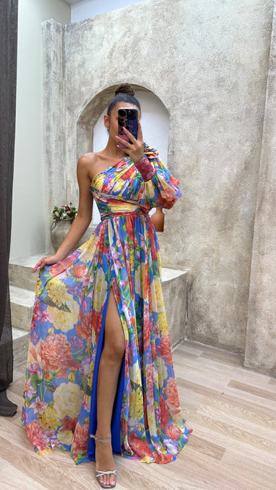Sukienka Maxi Damska | Elegancki Krój z Rozcięciem