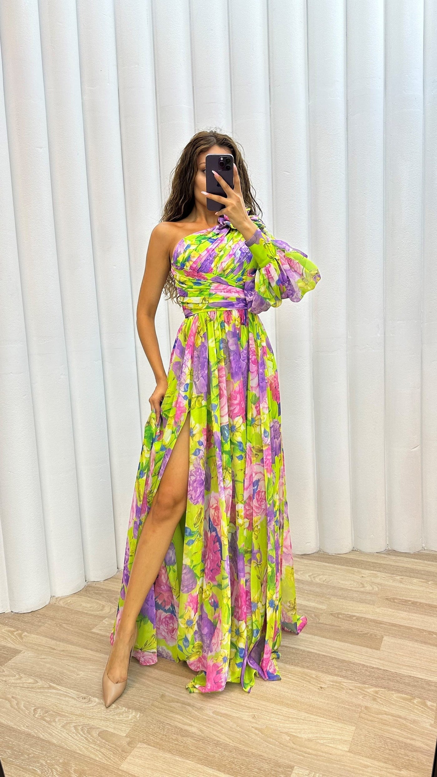 Sukienka Maxi Damska | Elegancki Krój z Rozcięciem