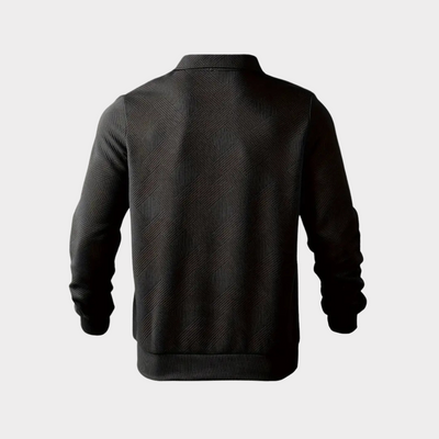 Męski Sweter z Ćwierć Zamkiem | Ciepły Geometryczny Golf