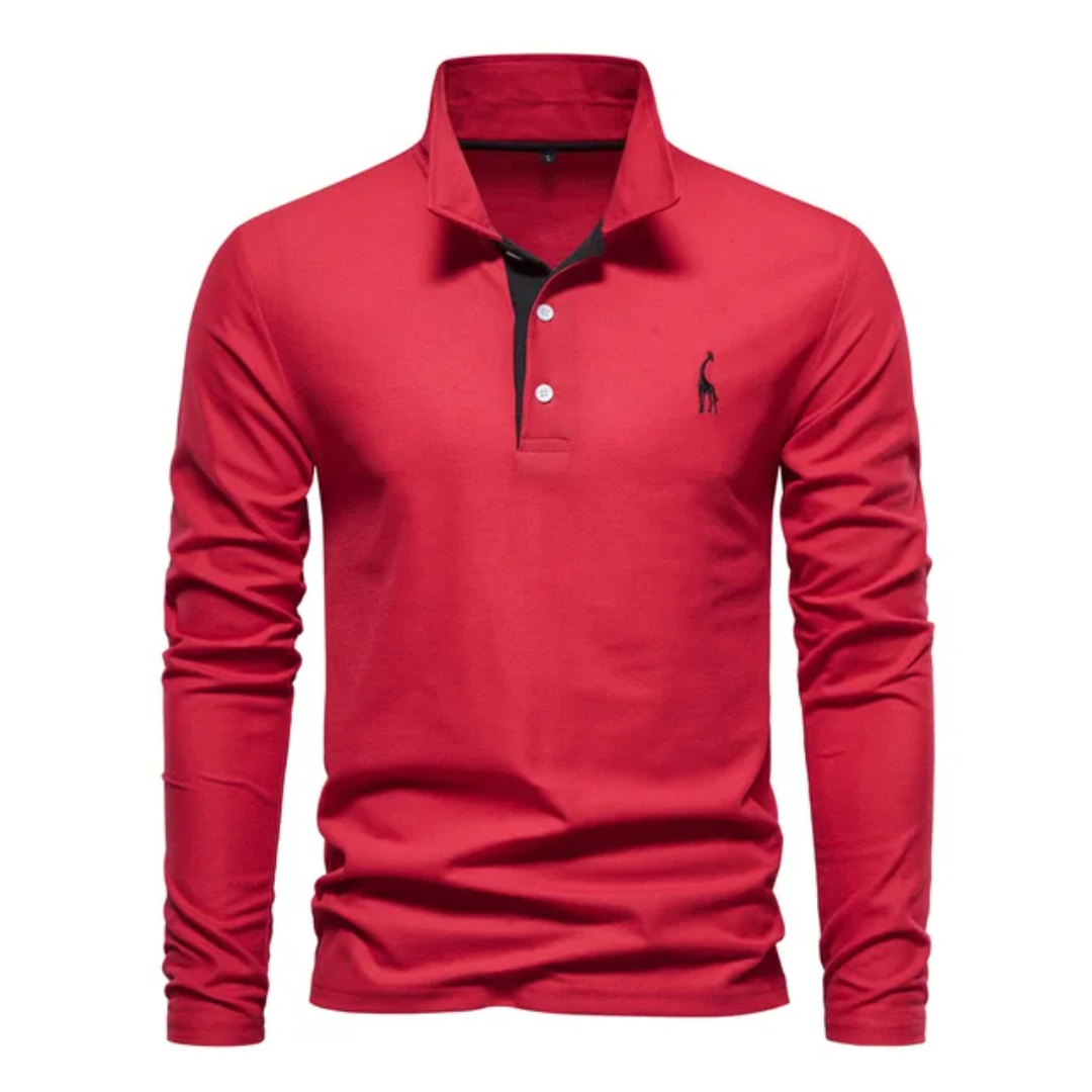 Męska koszulka polo z długim rękawem | Wygodny casual