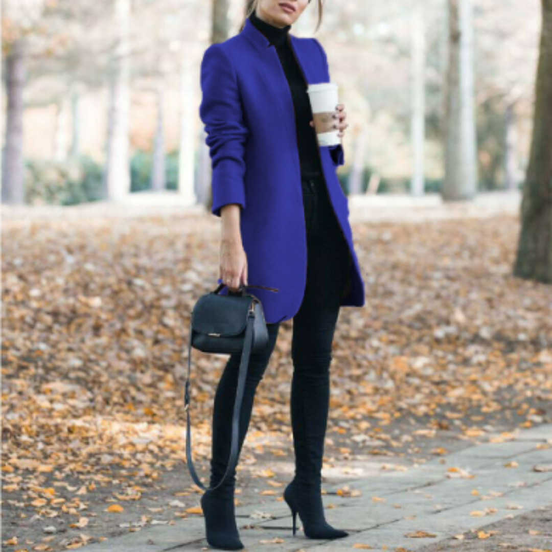 Damski płaszcz zimowy z wysokim kołnierzem | Stylowy i ciepły