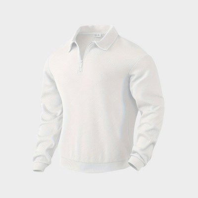 Męski Sweter z Ćwierć Zamkiem | Ciepły Geometryczny Golf