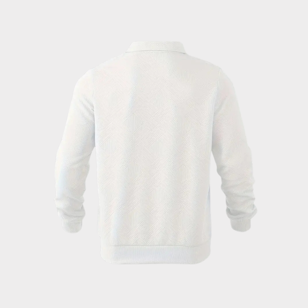 Męski Sweter z Ćwierć Zamkiem | Ciepły Geometryczny Golf