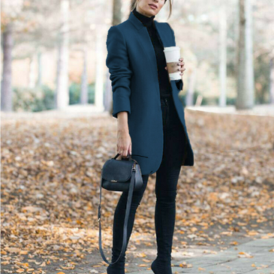 Damski płaszcz zimowy z wysokim kołnierzem | Stylowy i ciepły