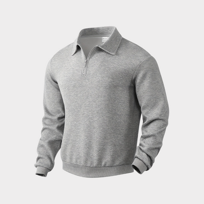 Męski Sweter z Ćwierć Zamkiem | Ciepły Geometryczny Golf