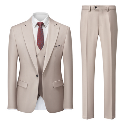 Męski Garnitur 3-Częściowy | Elegancki Styl Formalny