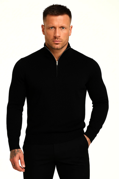 Sweter z Półzamkiem | Luca – Czarny
