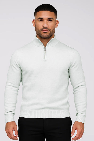 Sweter z Półzamkiem | Blake – Biały
