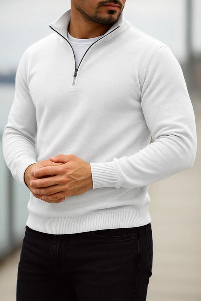 Sweter z Półzamkiem | Blake – Biały