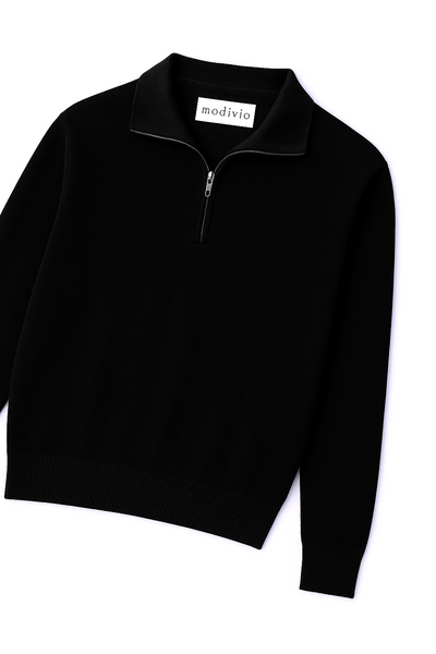 Sweter z Półzamkiem | Luca – Czarny
