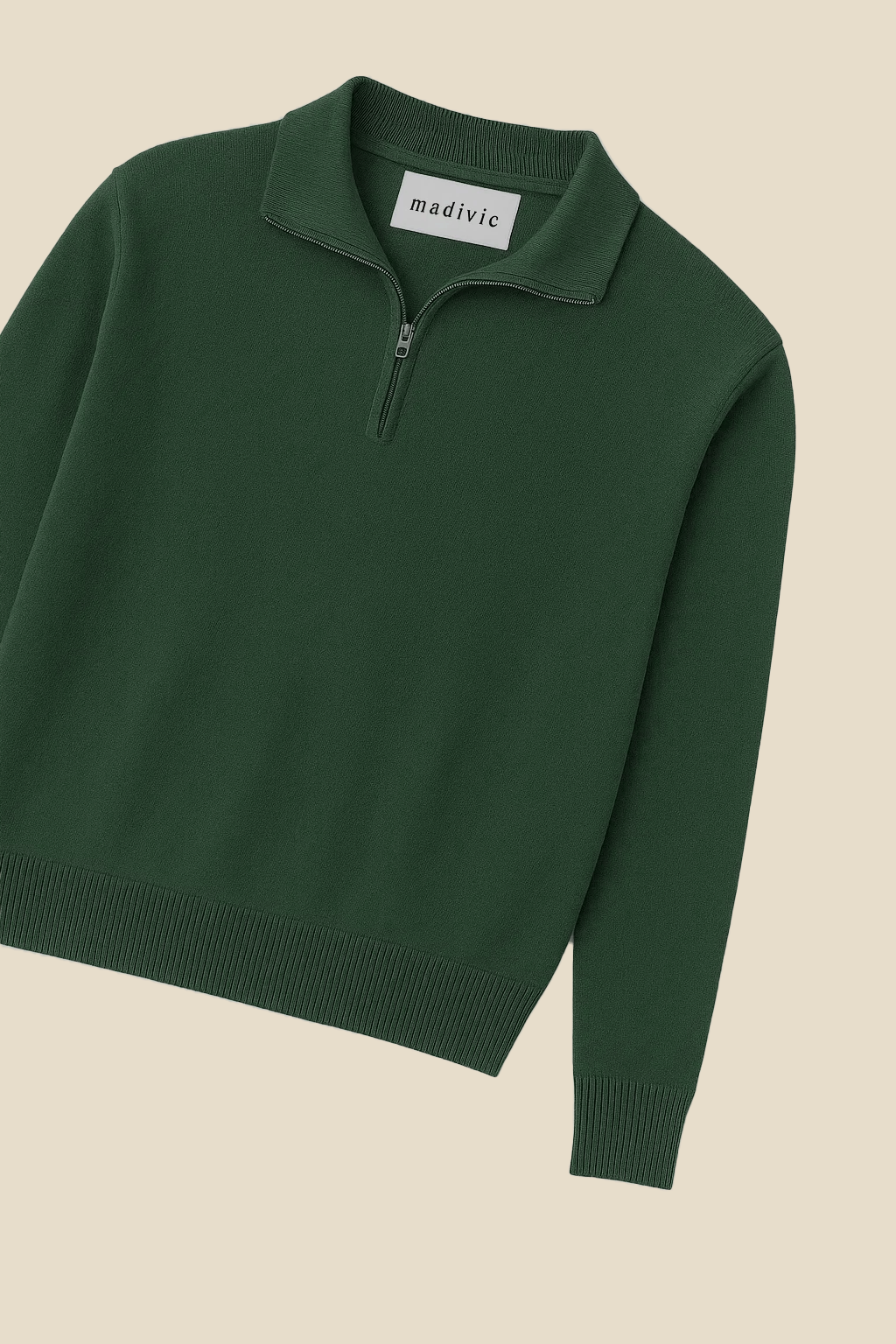 Sweter z Półzamkiem | Owen – Mchowa Zieleń