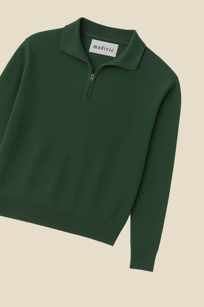 Sweter z Półzamkiem | Owen – Mchowa Zieleń