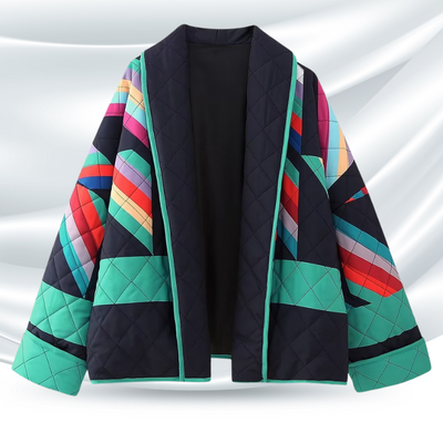 Kurtka Damska w Stylu Retro | Elegancki Płaszcz z Długim Rękawem