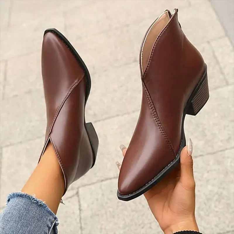 Botki Damskie ze Szpiczastym Noskiem | Eleganckie Zimowe Buty