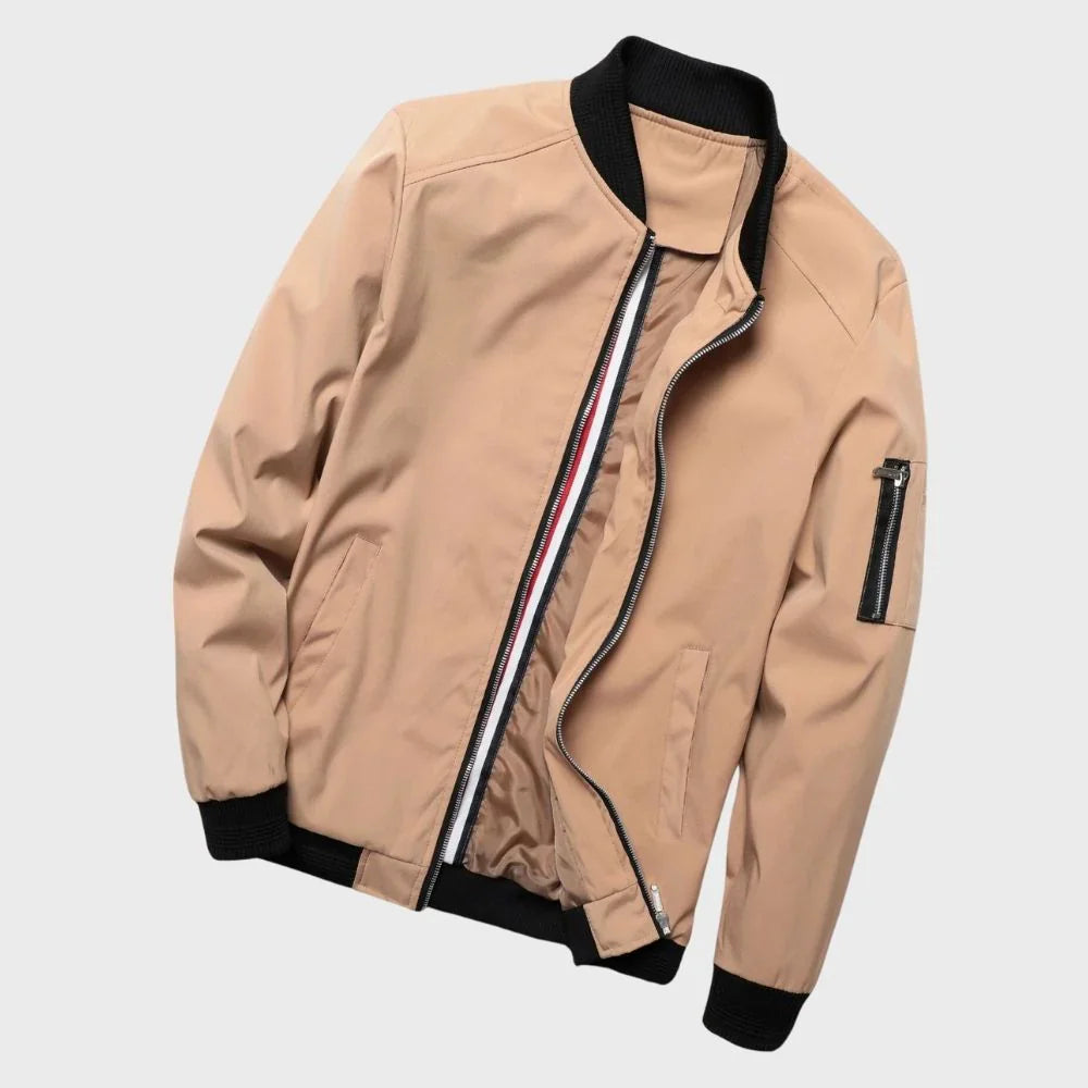 Kurtka Bomber Męska | Casual Zamek Długi Rękaw