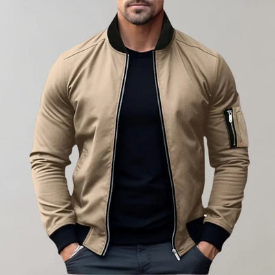 Kurtka Bomber Męska | Casual Zamek Długi Rękaw