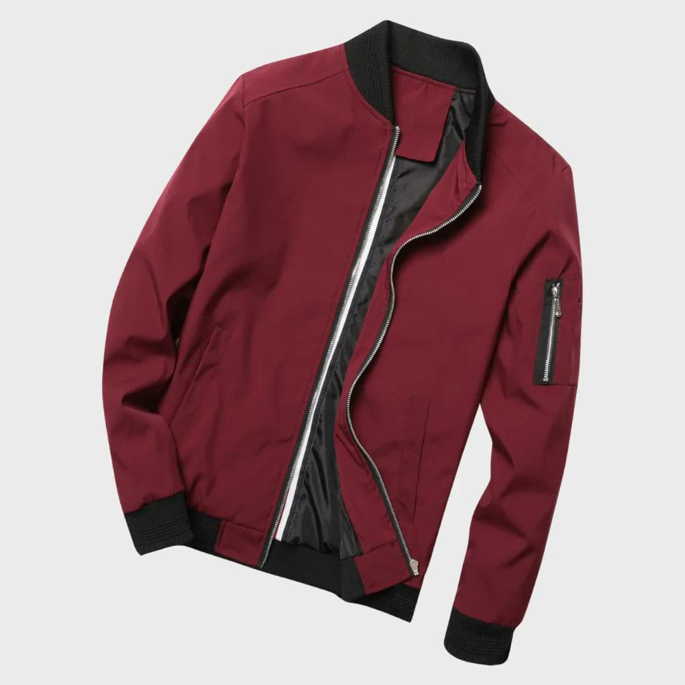 Kurtka Bomber Męska | Casual Zamek Długi Rękaw