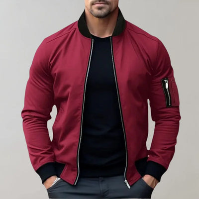 Kurtka Bomber Męska | Casual Zamek Długi Rękaw