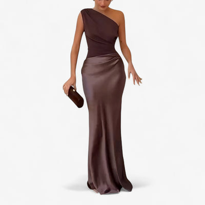 Sukienka Maxi Damska | Elegancki Asymetryczny Krój