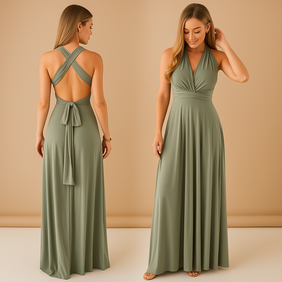 Elegancka Sukienka Kopertowa Damska | Regulowane Długie Paski