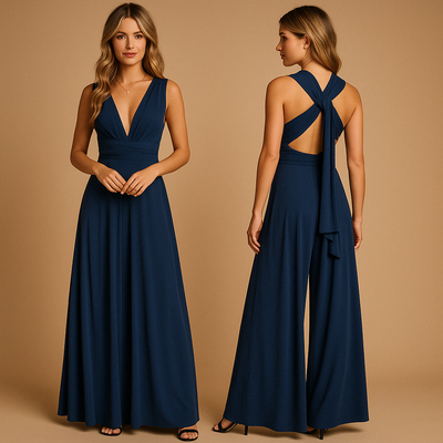 Elegancka Sukienka Kopertowa Damska | Regulowane Długie Paski