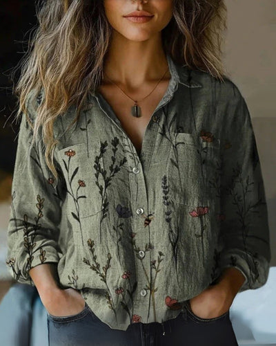 Bluzka Damska | Swobodny Krój w Stylu Retro