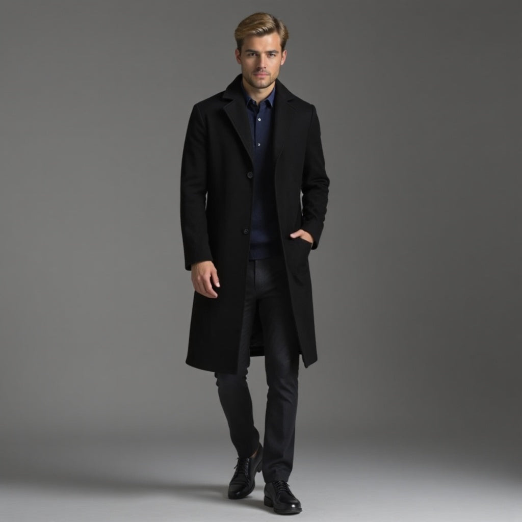 Męski Płaszcz Zimowy Slim Fit | Klasyczny