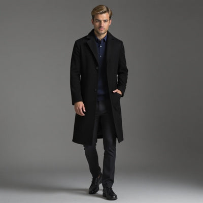 Męski Płaszcz Zimowy Slim Fit | Klasyczny