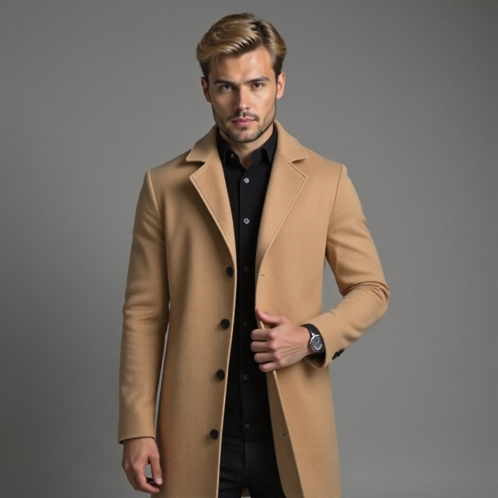 Męski Płaszcz Zimowy Slim Fit | Klasyczny