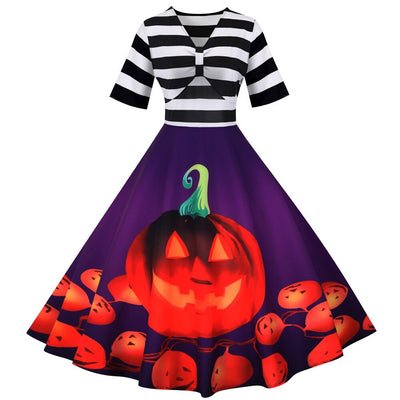 Sukienka Retro Dynia | Halloween Midi Kostium