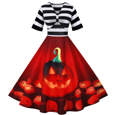 Sukienka Retro Dynia | Halloween Midi Kostium